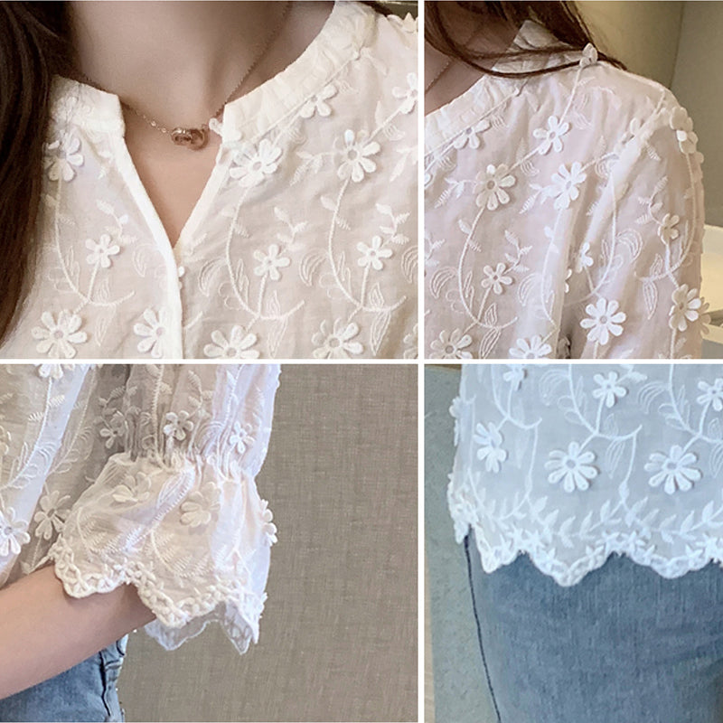 Elegant Tops Lace Women Blouses Blouses - Tophatter Daily Deals