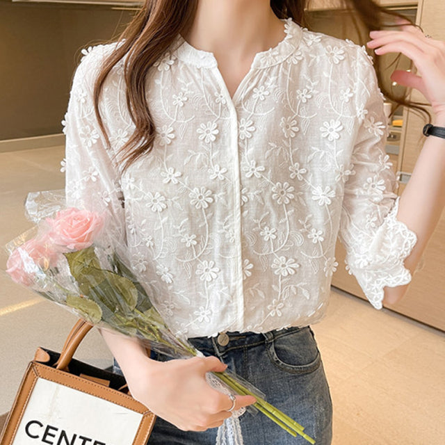Elegant Tops Lace Women Blouses Blouses - Tophatter Daily Deals