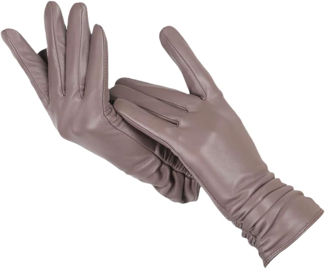 Soft Classic Women Leather Gloves - Tailored Wool Lined Lightbruin - Tophatter Daily Deals