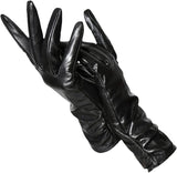 Soft Classic Women Leather Gloves - Tailored Wool Lined Black - Tophatter Daily Deals