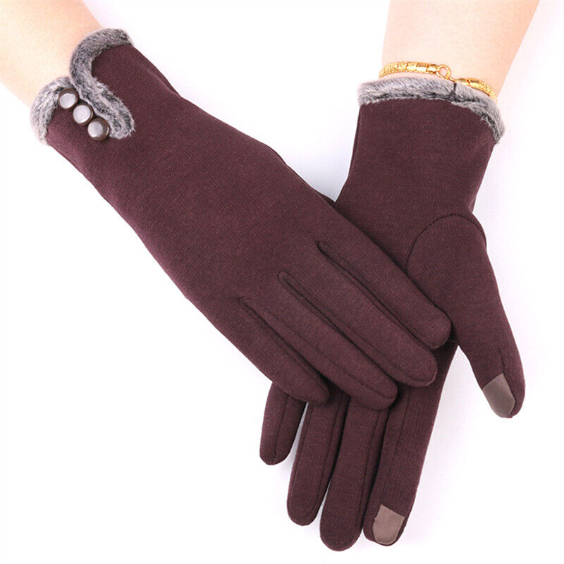 Insulating Women’s Gloves - Fitted Faux Fur Cuff, Cashmere Pair A - Tophatter Daily Deals