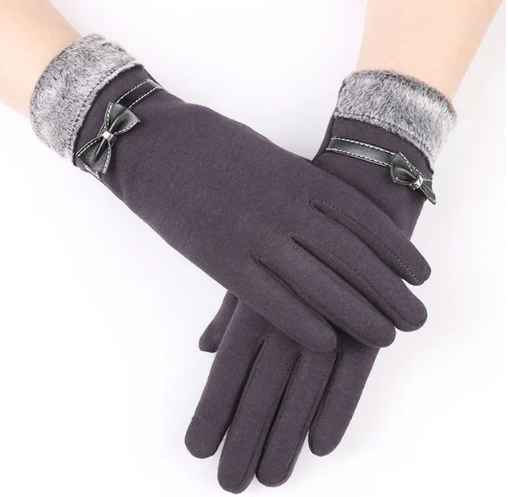 Insulating Women’s Gloves - Fitted Faux Fur Cuff, Cashmere Pair B - Tophatter Daily Deals