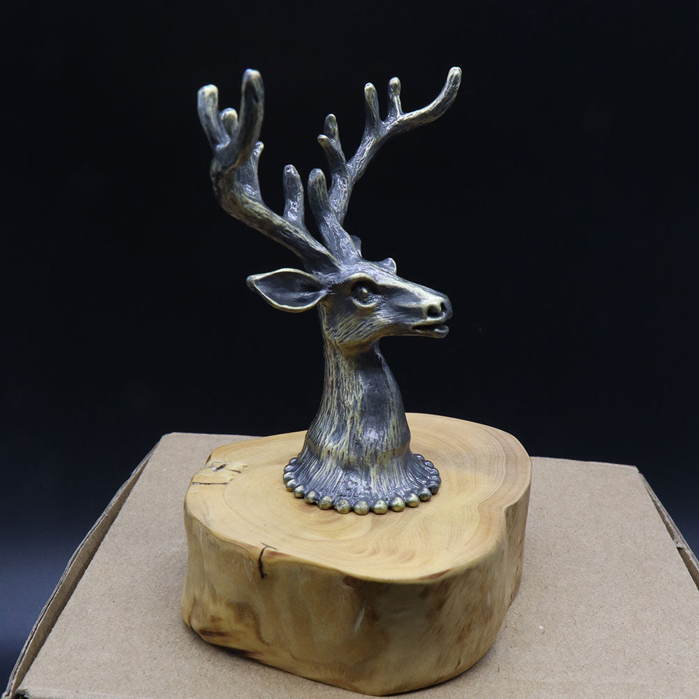 Creative Metal Elk Head Wooden Stand - Tophatter Daily Deals