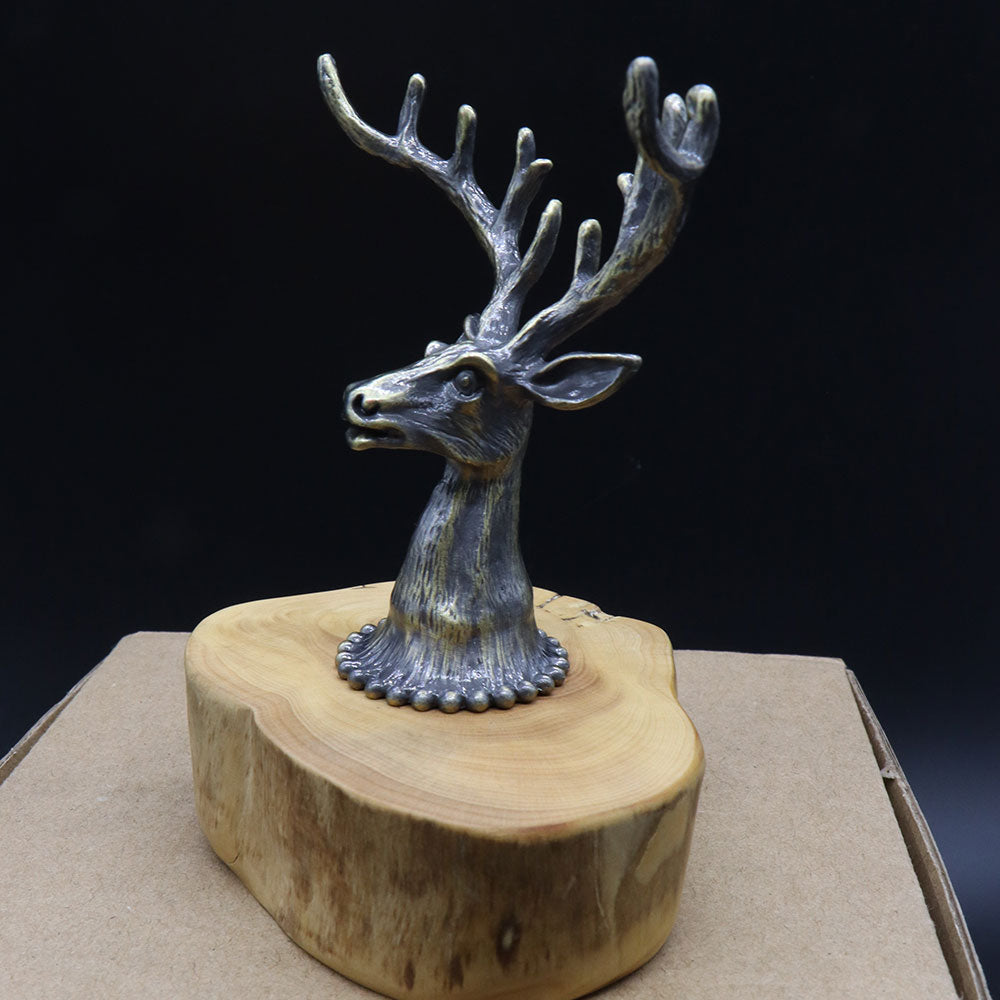 Creative Metal Elk Head Wooden Stand - Tophatter Daily Deals