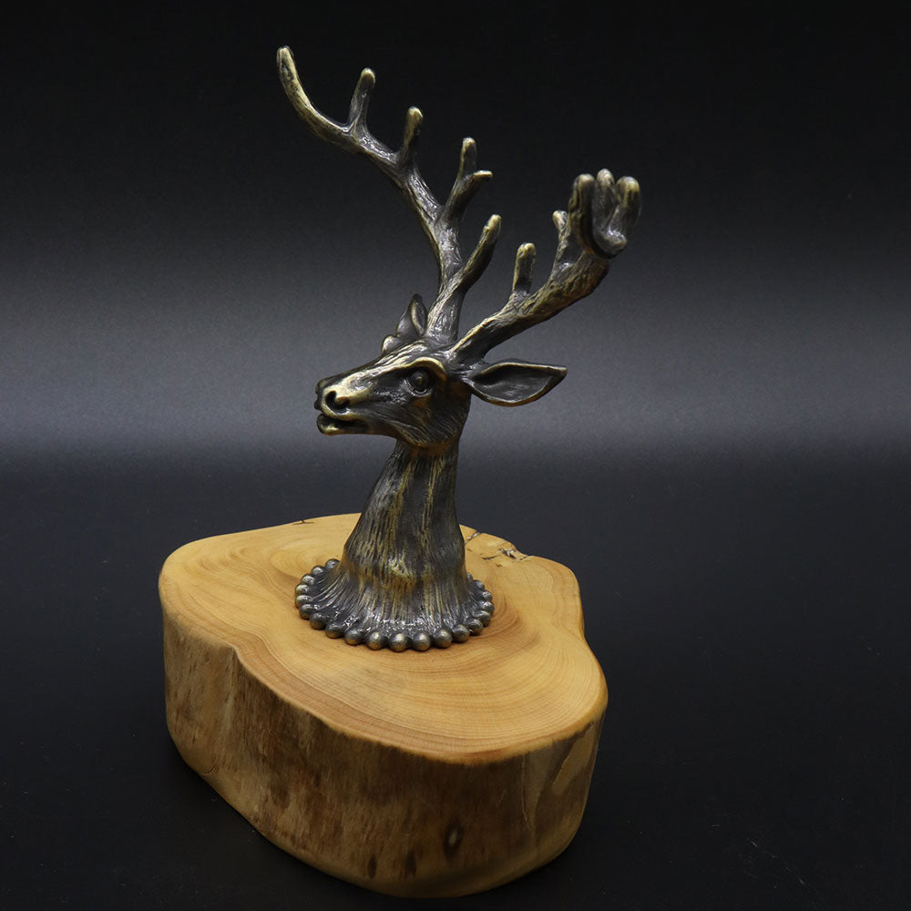 Creative Metal Elk Head Wooden Stand - Tophatter Daily Deals