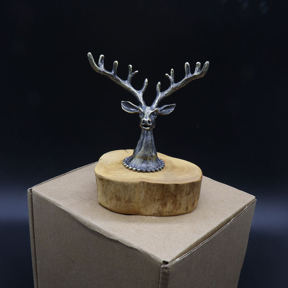 Creative Metal Elk Head Wooden Stand - Tophatter Daily Deals