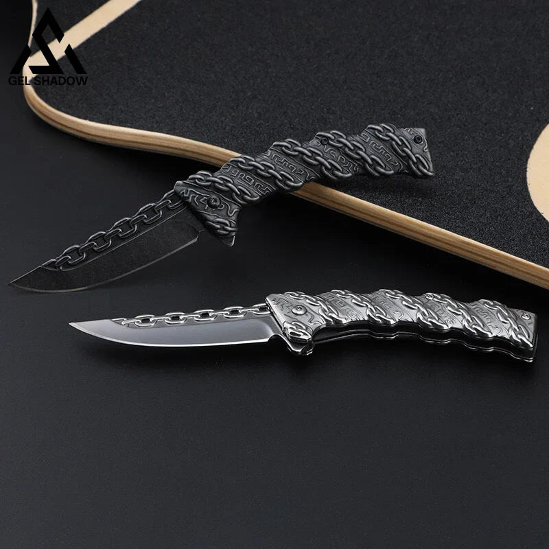 Embossed Chain Folding Knife-GS27 Pocket Knives - Tophatter Daily Deals