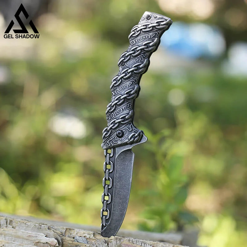 Embossed Chain Folding Knife-GS27 Pocket Knives - Tophatter Daily Deals