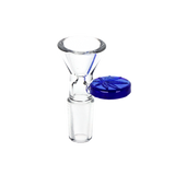 Embossed Leaf Herb Slide Transparent Dark Blue Glass Bong Bowls - Tophatter Daily Deals