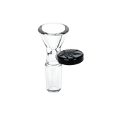 Embossed Leaf Herb Slide Transparent Gray Glass Bong Bowls - Tophatter Daily Deals
