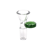 Embossed Leaf Herb Slide Transparent Green Glass Bong Bowls - Tophatter Daily Deals