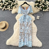 Women Beaded Diamonds Embroidery Evening Midi Dress Midi Dresses - Tophatter Daily Deals