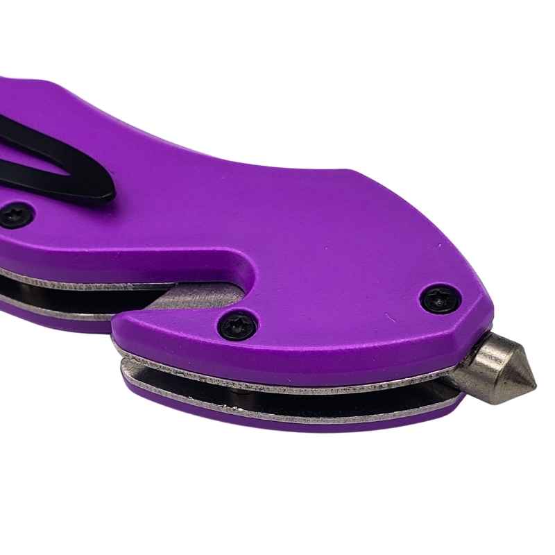 Auto Safety Survival Self-Defense Purple Tanto Blade Knives & Knuckles - Tophatter Daily Deals