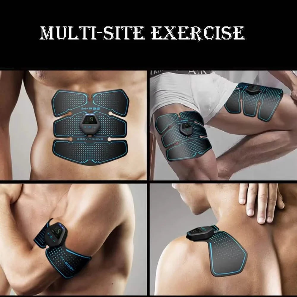 EMS Muscle Stimulator LCD Screen USB Rechargeable Portable Trainer Fitness & Exercise - Tophatter Daily Deals