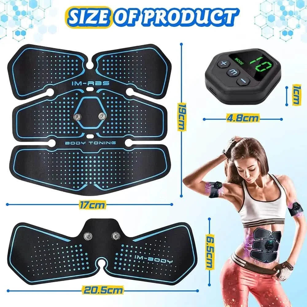 EMS Muscle Stimulator LCD Screen USB Rechargeable Portable Trainer Fitness & Exercise - Tophatter Daily Deals