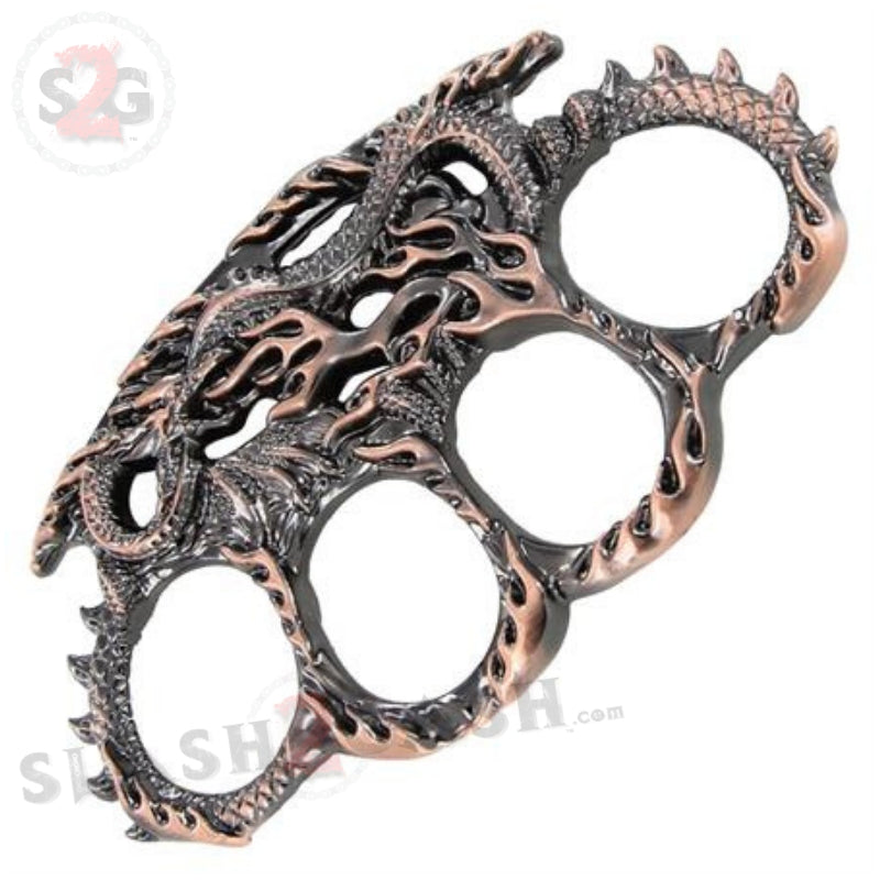Enter the Dragon Flames Knuckles Fantasy Paperweight - Copper Belt Buckle - Tophatter Daily Deals