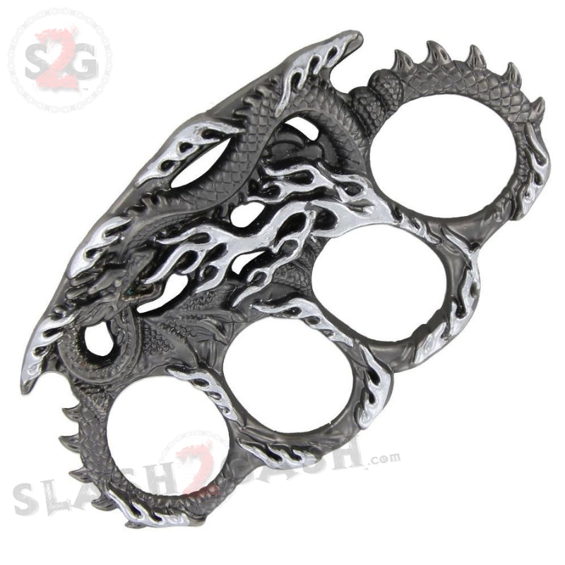 Enter the Dragon Flames Knuckles Fantasy Paperweight - Grey Belt Buckle - Tophatter Daily Deals