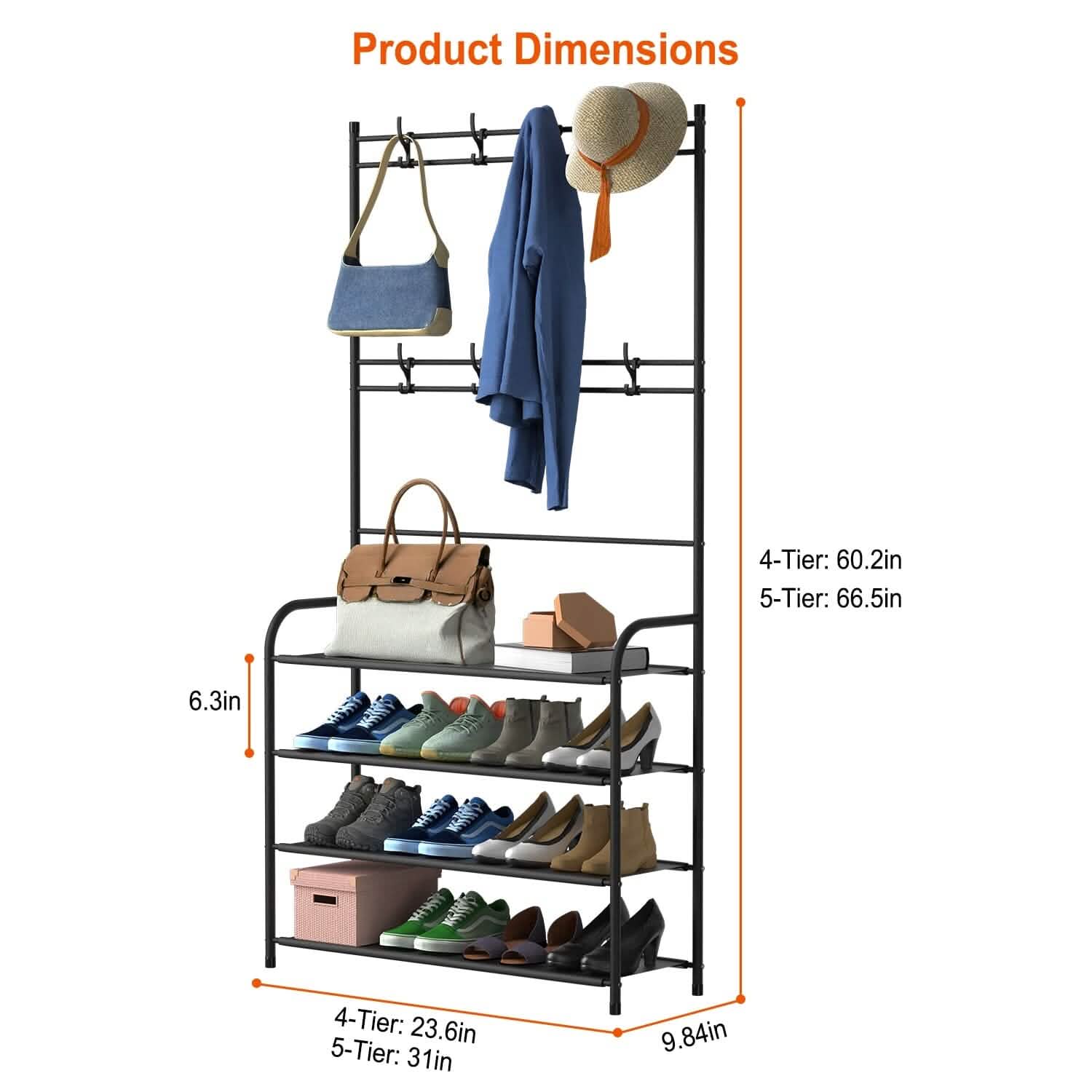 Entryway Coat Hat Rack Shoe Storage Shelf Storage & Organization - Tophatter Daily Deals