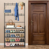Entryway Coat Hat Rack Shoe Storage Shelf Storage & Organization - Tophatter Daily Deals
