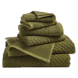 Cotton Diamond Waffle Weave Bath Towel Set - Grayson Collection 6 Piece Set Olive Bath - Tophatter Daily Deals