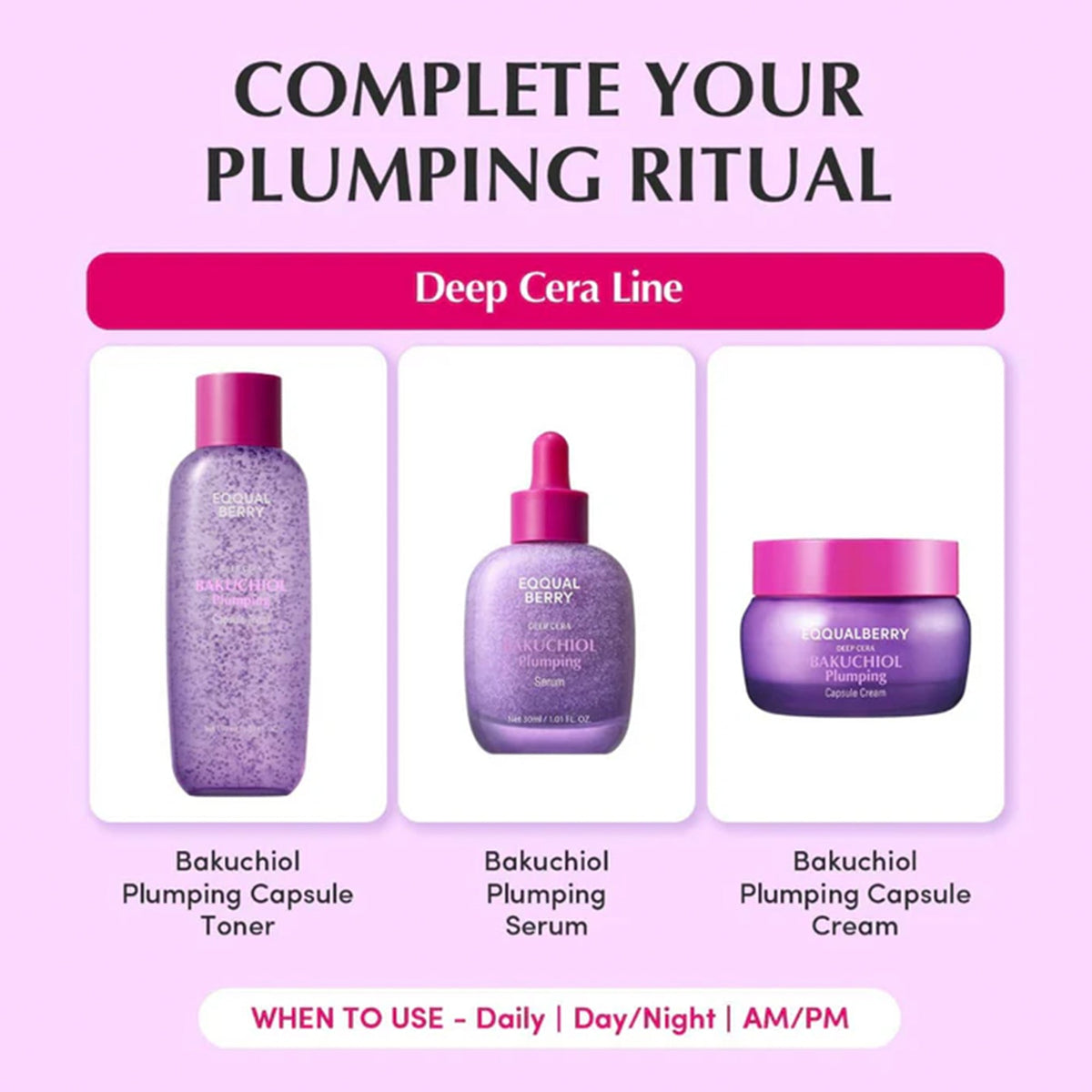 Eqqualberry Deep Cera Bakuchiol Plumping Serum 30ml Pipette Bottle - Tophatter Daily Deals