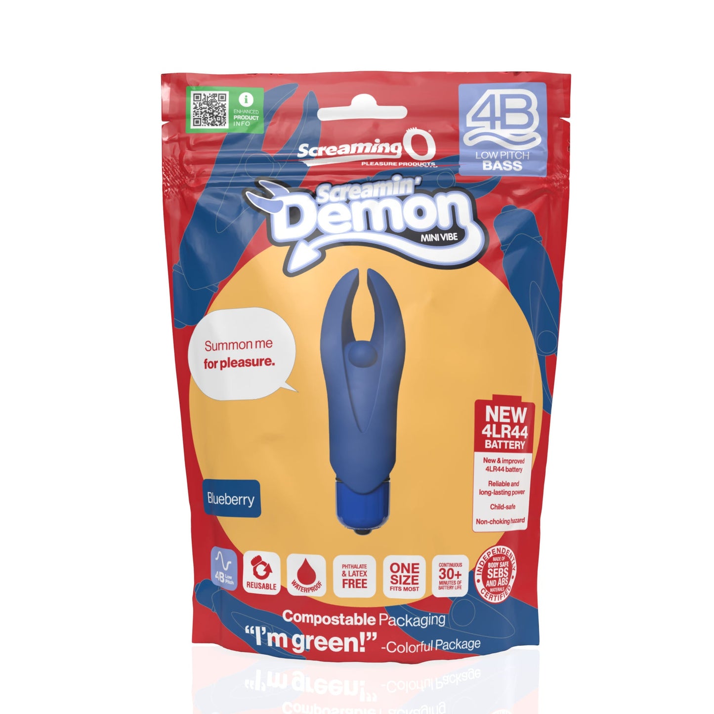 Demon 4B Low Pitch Bass – Deep-Rumbling 5-Speed Vibrator with Silicone Horns > Vibrators > Mini Vibrators - Tophatter Daily Deals