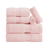 Cotton Terry Bath Towel Set - Cooper Collection 6 Piece Set Pink Bath - Tophatter Daily Deals