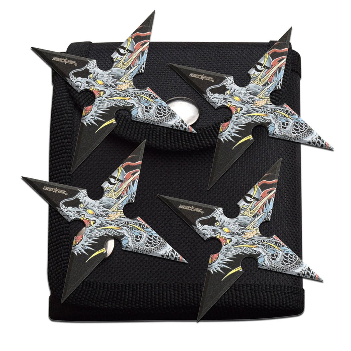 4-INCH 4 Points Throwing Stars with Pouch - 4 Pack Knife - Tophatter Daily Deals