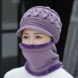Insulating Women's Winter Hat Set - Cable Knit, Wool couple - Tophatter Daily Deals
