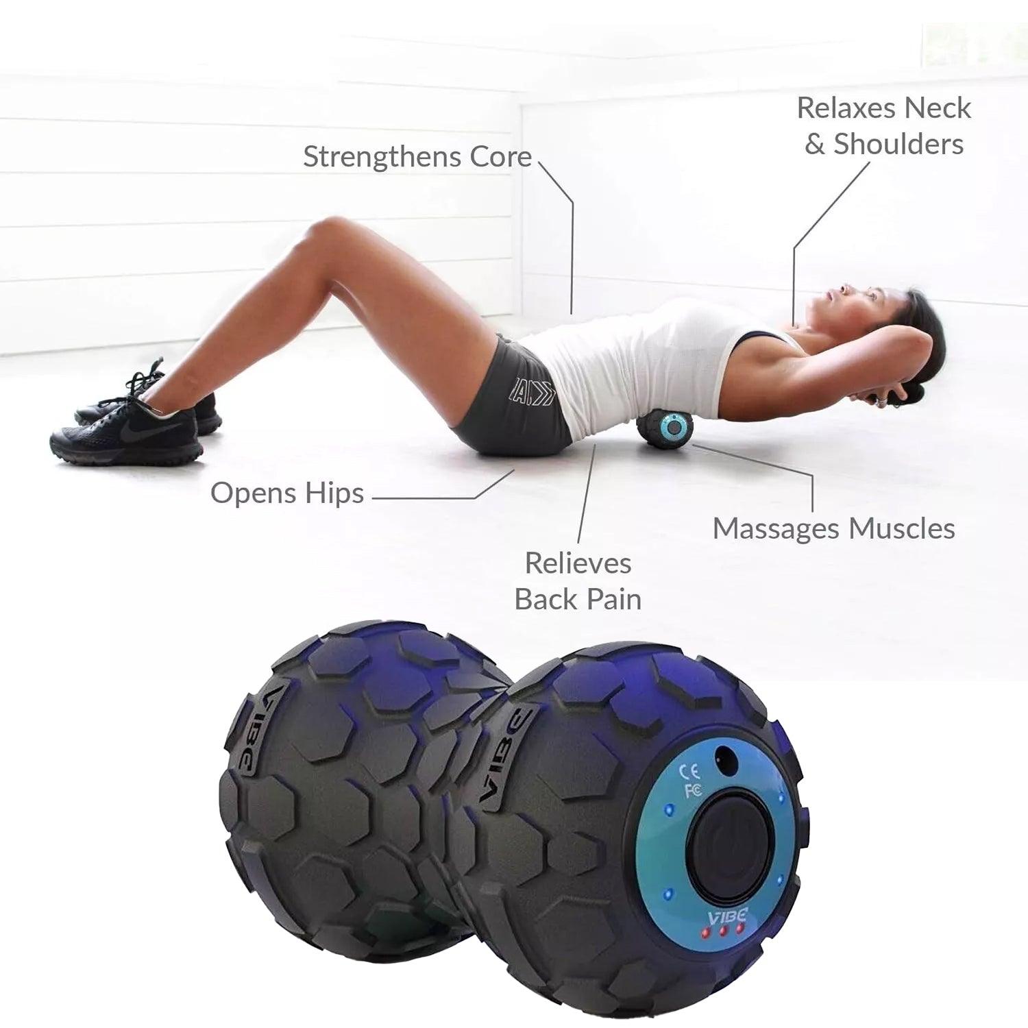 Vibrating Foam Roller - Electric Full Body Massage Roller Muscle Recovery Pain Relief Massager Exercise & Fitness - Tophatter Daily Deals