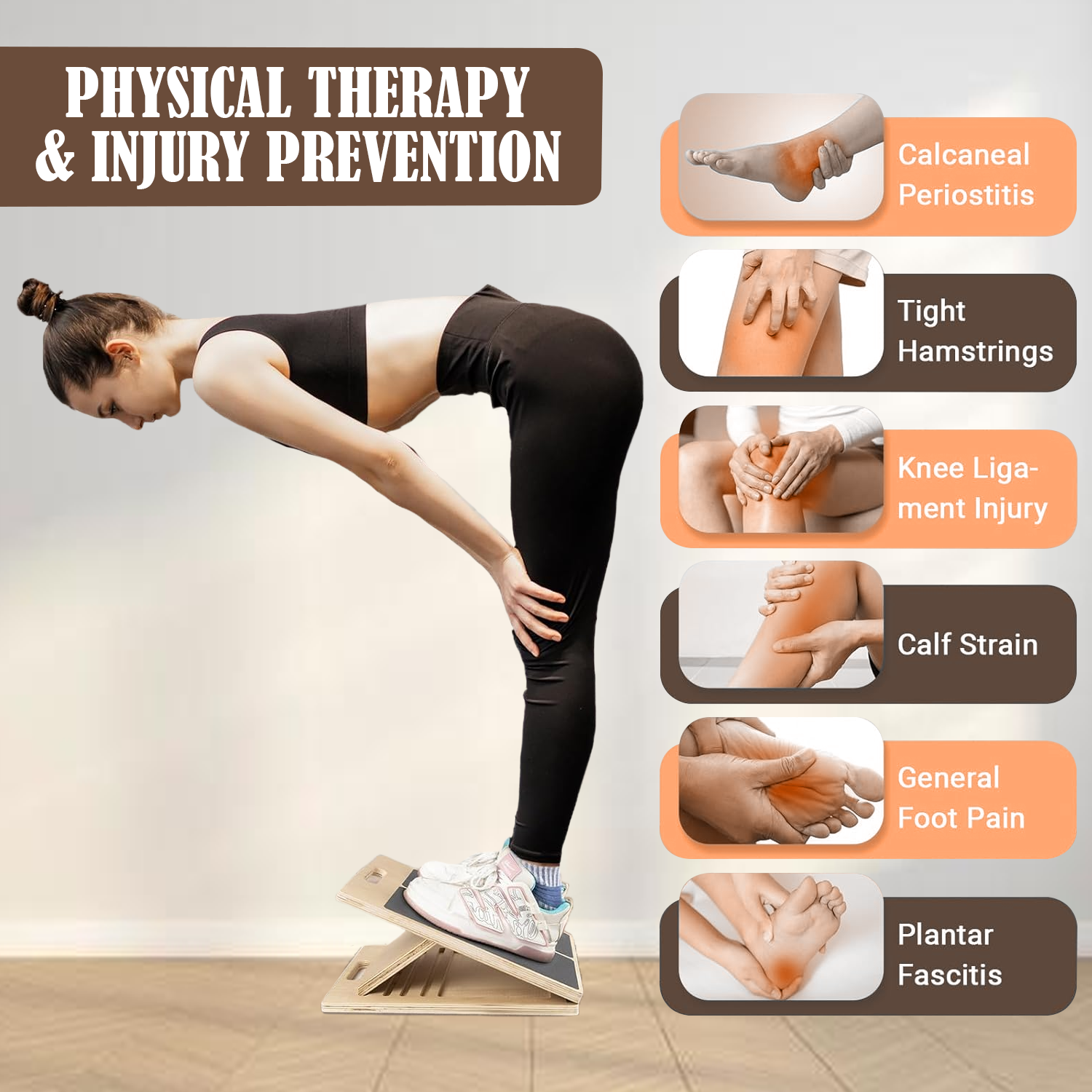 Slant Board for Exercise- Folded Calf Stretcher Squat Wedge Portable Board Exercise & Fitness - Tophatter Daily Deals