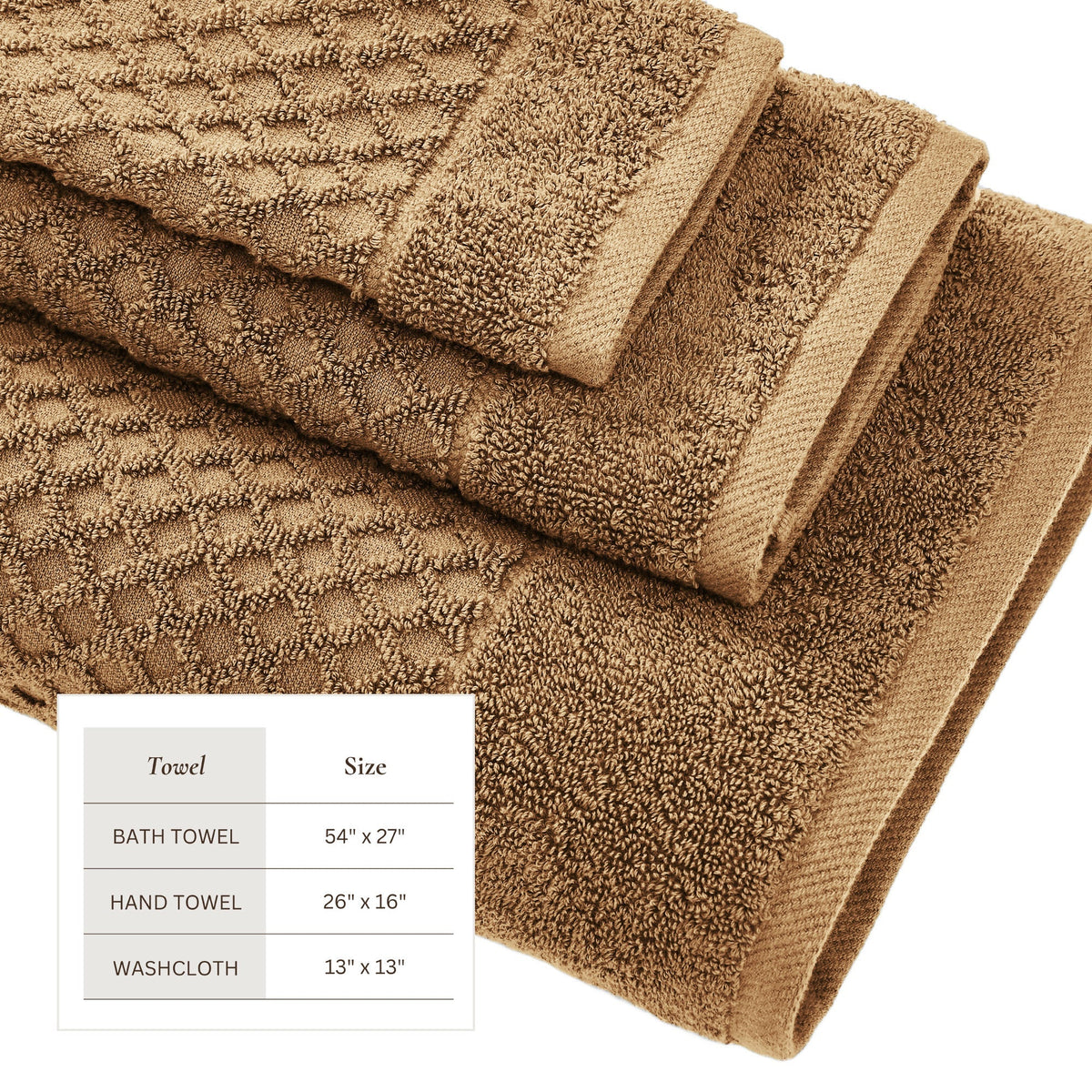 Cotton Diamond Waffle Weave Bath Towel Set - Grayson Collection Bath - Tophatter Daily Deals