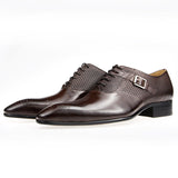Exquisite Metal Buckle Genuine Leather Men Business Shoes Men Dresses Shoes - Tophatter Daily Deals