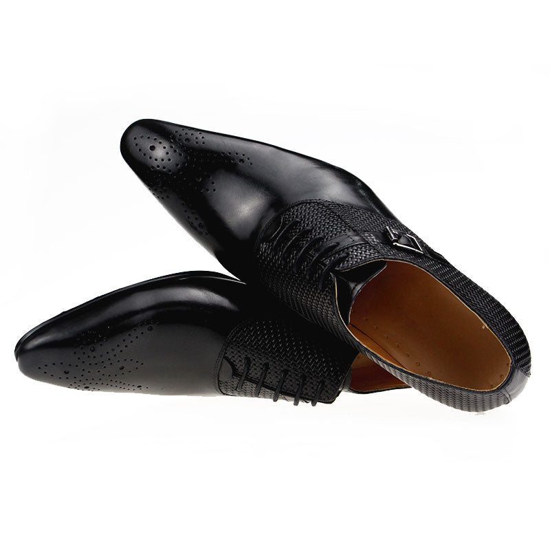 Exquisite Metal Buckle Genuine Leather Men Business Shoes Men Dresses Shoes - Tophatter Daily Deals