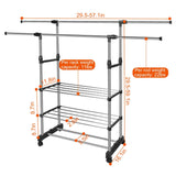 Extendable Garment Hanging Rack Storage & Organization - Tophatter Daily Deals