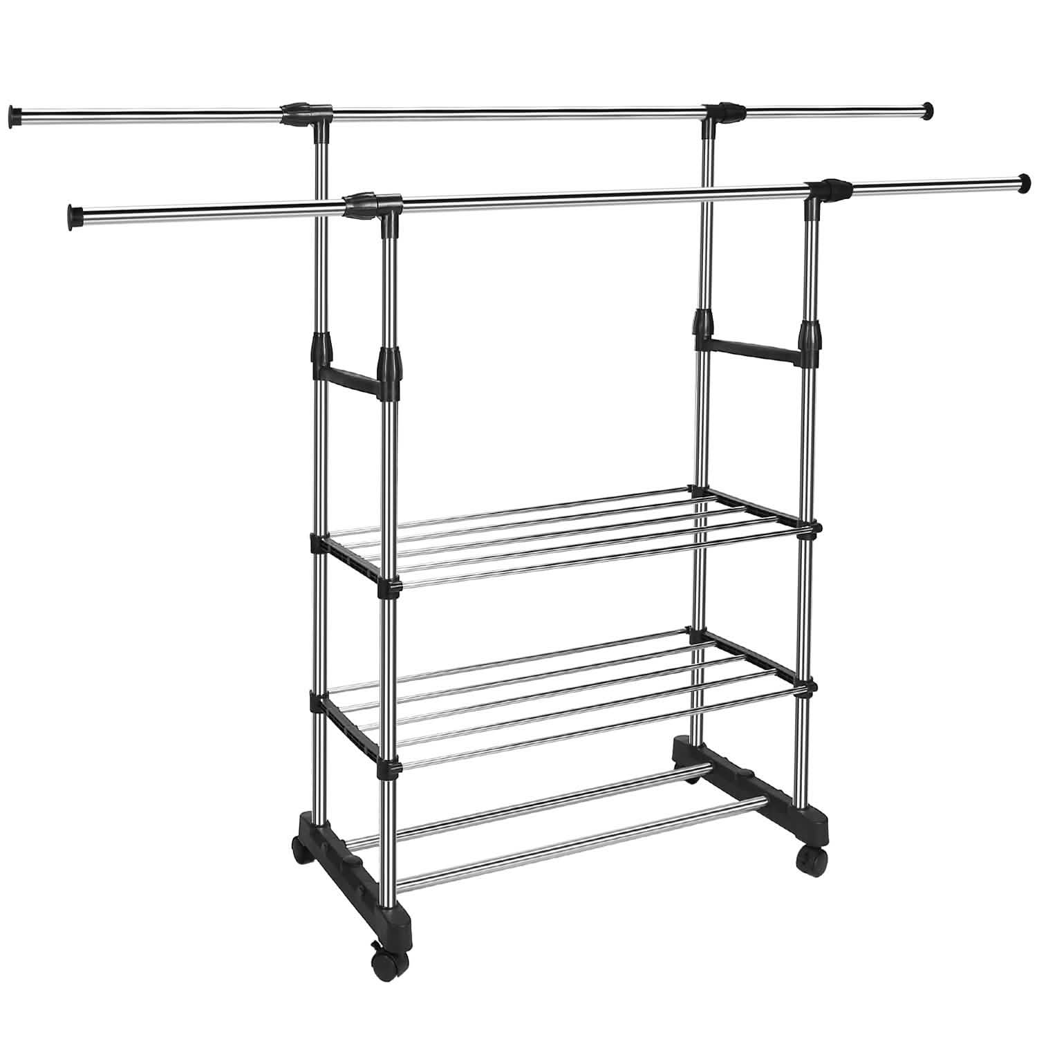 Extendable Garment Hanging Rack Storage & Organization - Tophatter Daily Deals