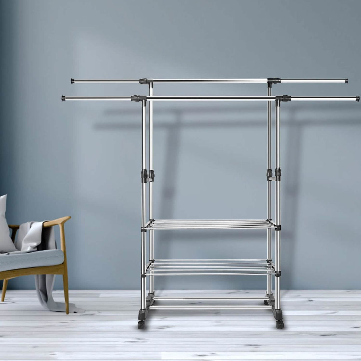 Extendable Garment Hanging Rack Storage & Organization - Tophatter Daily Deals