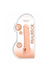 Shots Toys - RealRock - 8" Penis Sleeve with Ball Strap - Beige Sex Toy - Tophatter Daily Deals