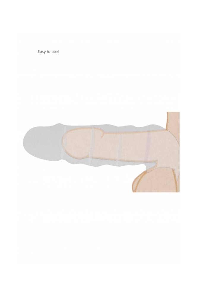 Shots Toys - RealRock - 8" Penis Sleeve with Ball Strap - Beige Sex Toy - Tophatter Daily Deals