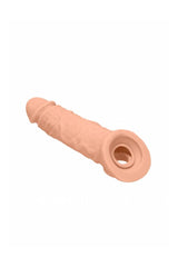 Shots Toys - RealRock - 8" Penis Sleeve with Ball Strap - Beige Sex Toy - Tophatter Daily Deals