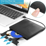 External CD DVD Drive USB 3.0 Slim Computer Accessories - Tophatter Daily Deals
