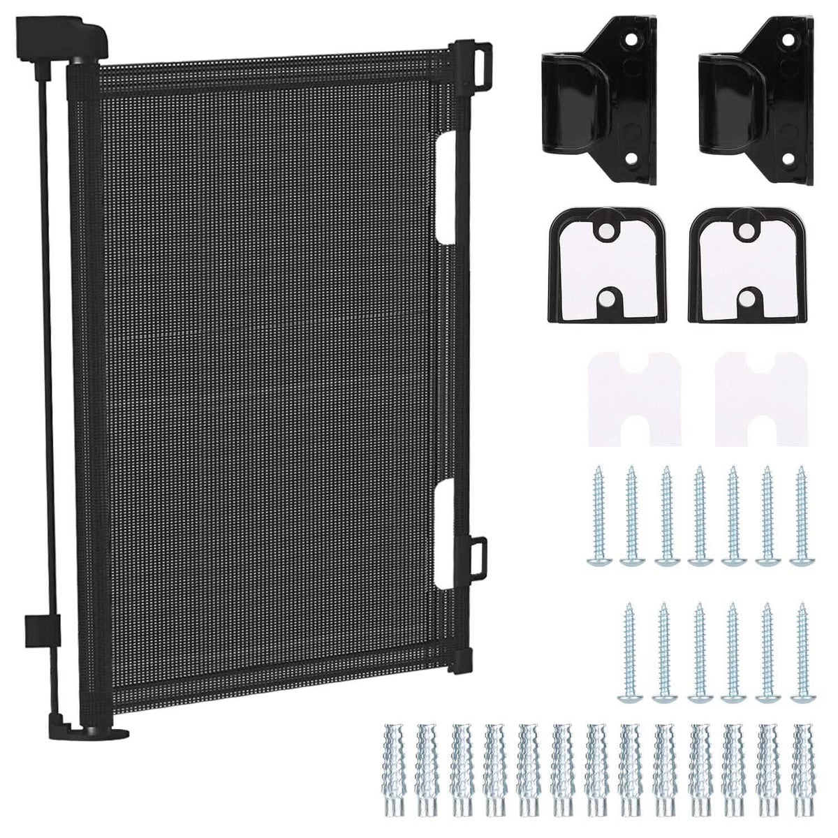 Extra Wide Child Safety Gate Retractable Door Baby Gear - Tophatter Daily Deals