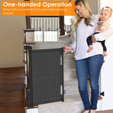 Extra Wide Child Safety Gate Retractable Door Baby Gear - Tophatter Daily Deals