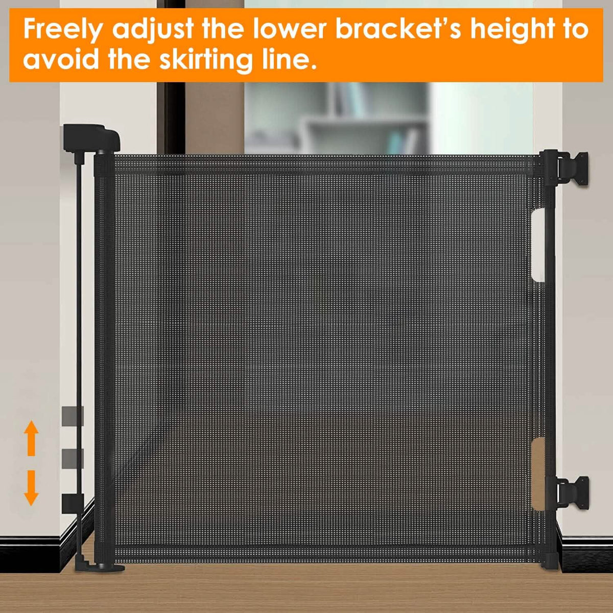 Extra Wide Child Safety Gate Retractable Door Baby Gear - Tophatter Daily Deals