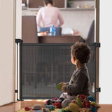 Extra Wide Child Safety Gate Retractable Door Baby Gear - Tophatter Daily Deals