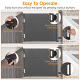Extra Wide Child Safety Gate Retractable Door Baby Gear - Tophatter Daily Deals