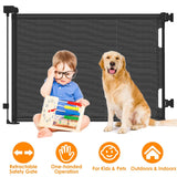 Extra Wide Child Safety Gate Retractable Door Baby Gear - Tophatter Daily Deals