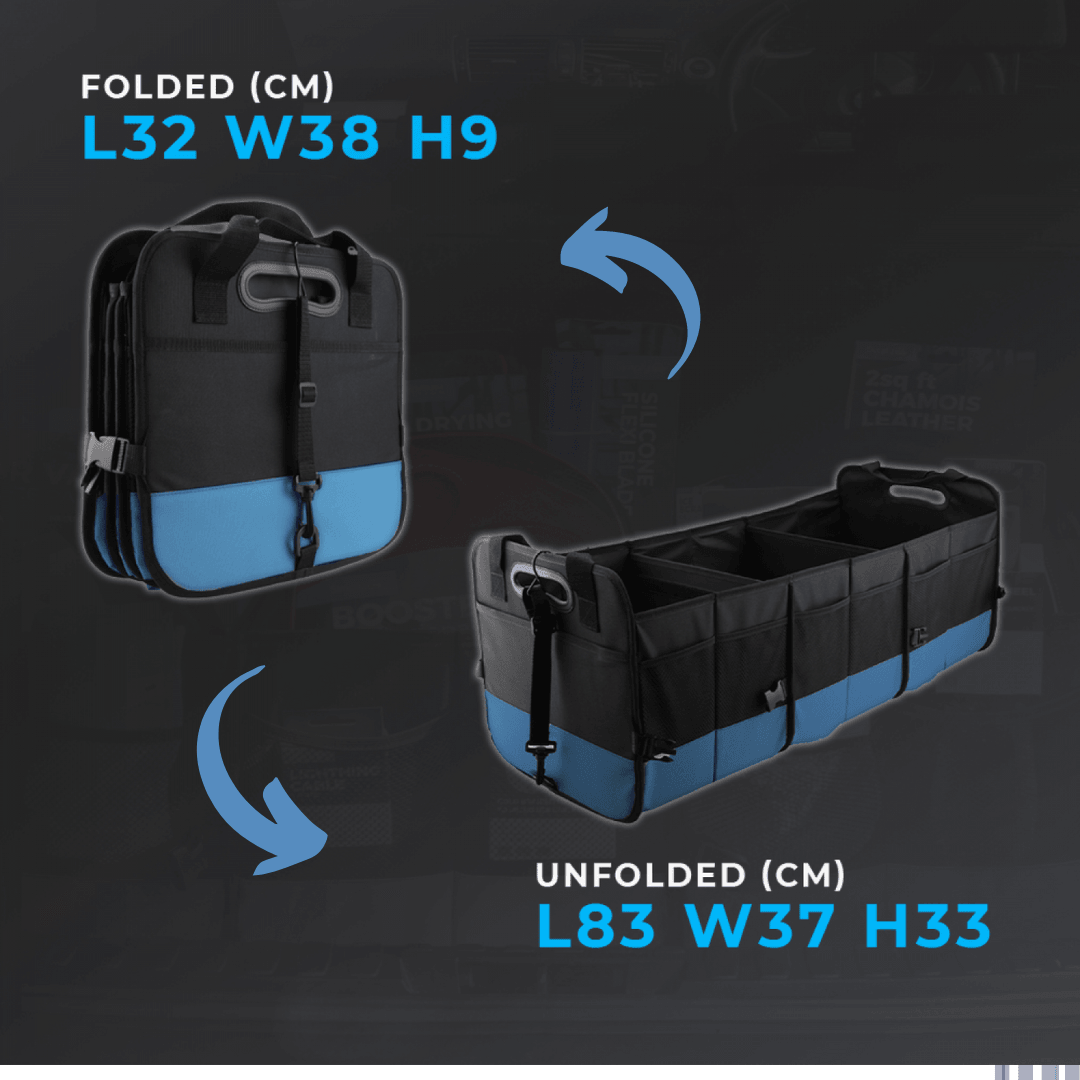 Car Boot Organiser - Heavy Duty Collapsible Foldable Tidy Pocket Storage Car Accessories - Tophatter Daily Deals