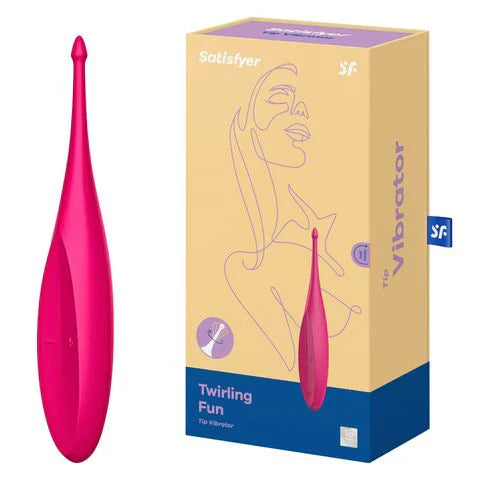 Satisfyer Twirling Fun Magenta Tip Vibrator with 12 Settings and Waterproof Silicone Design > Vibrators > Ladies > Clitoral Vibrators and Stimulators - Tophatter Daily Deals