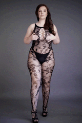 Shots Toys - Le Désir - DES023X - Crotchless Lace Bodystocking - Black - OS/XL Lingerie - Tophatter Daily Deals